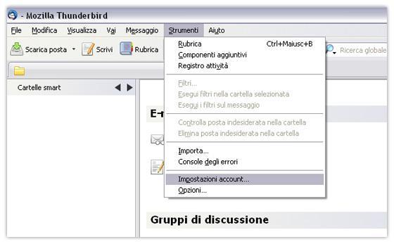 Thunderbird impostazioni account