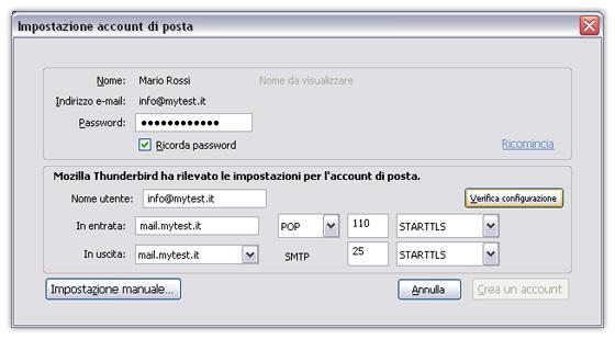 verifica configurazione pop