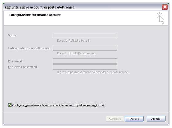 selezionare configurazione manuale