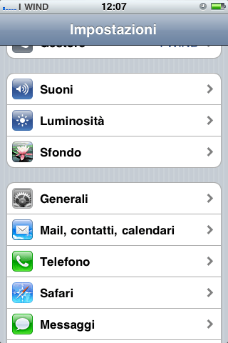Iphone impostazioni mail, contatti, calendari