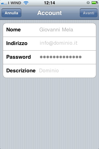 Inserisci informazioni