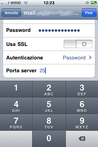 Cambio impostazioni SMTP